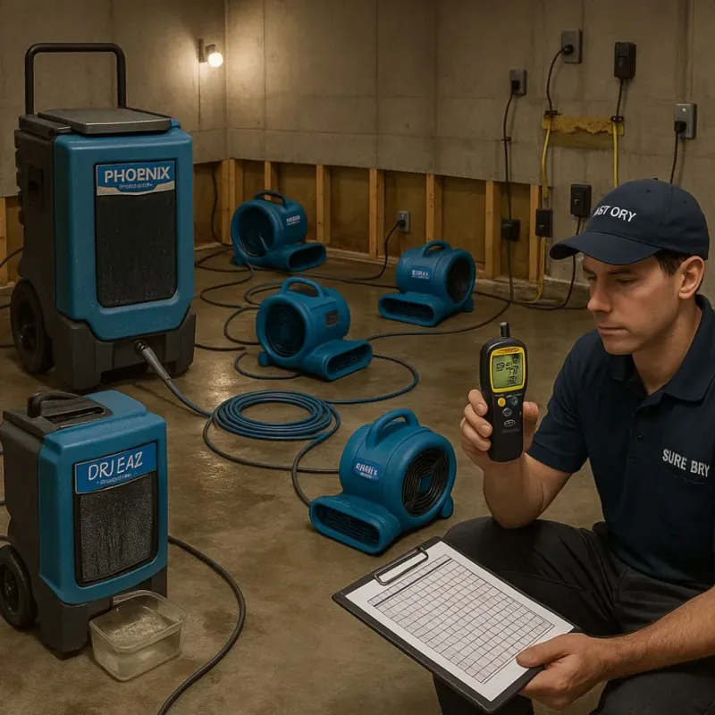 Structural Drying and Dehumidification process in Waterbury, VT